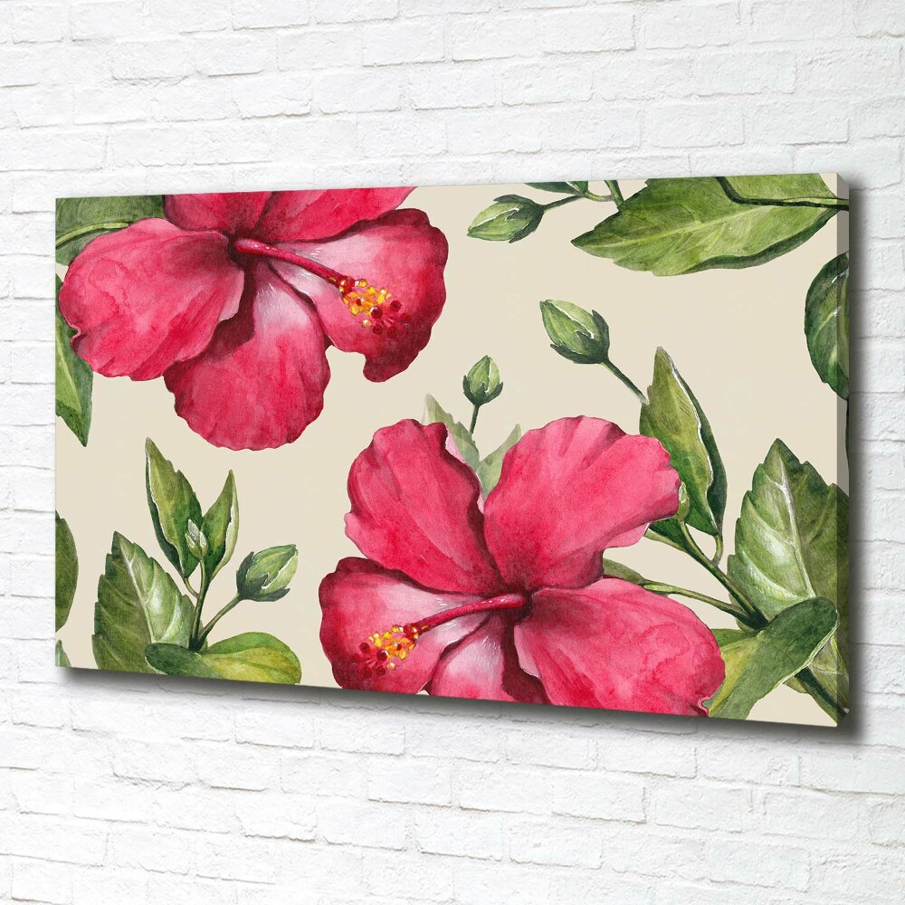 Canvas wall art Pink hibiscus