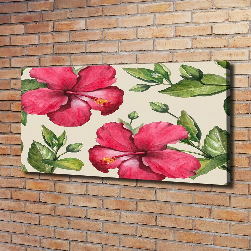 Canvas wall art Pink hibiscus