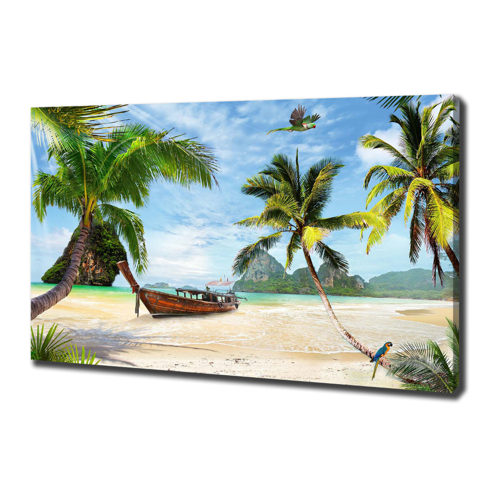 Canvas wall art Palms on the beach