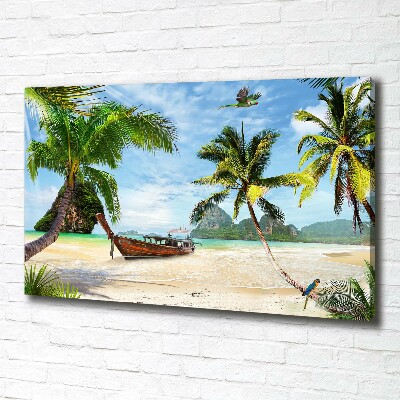 Canvas wall art Palms on the beach