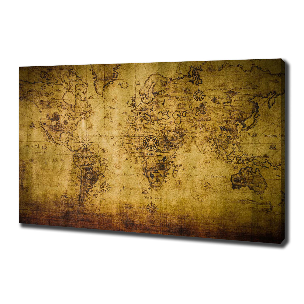 Canvas wall art Old map of the world