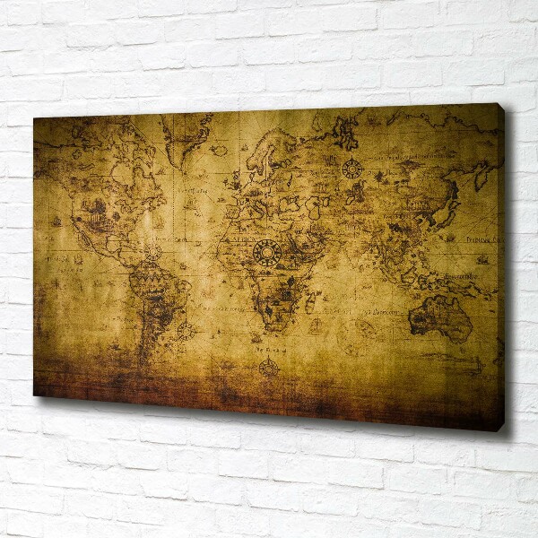 Canvas wall art Old map of the world