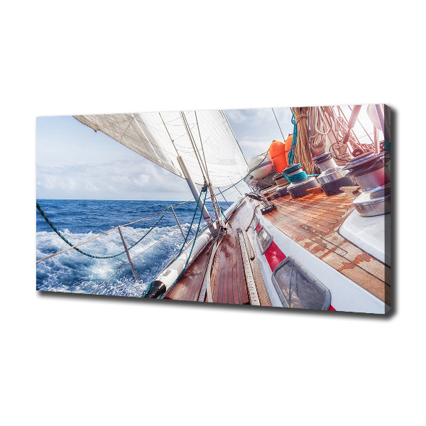 Canvas wall art Sailboat at sea