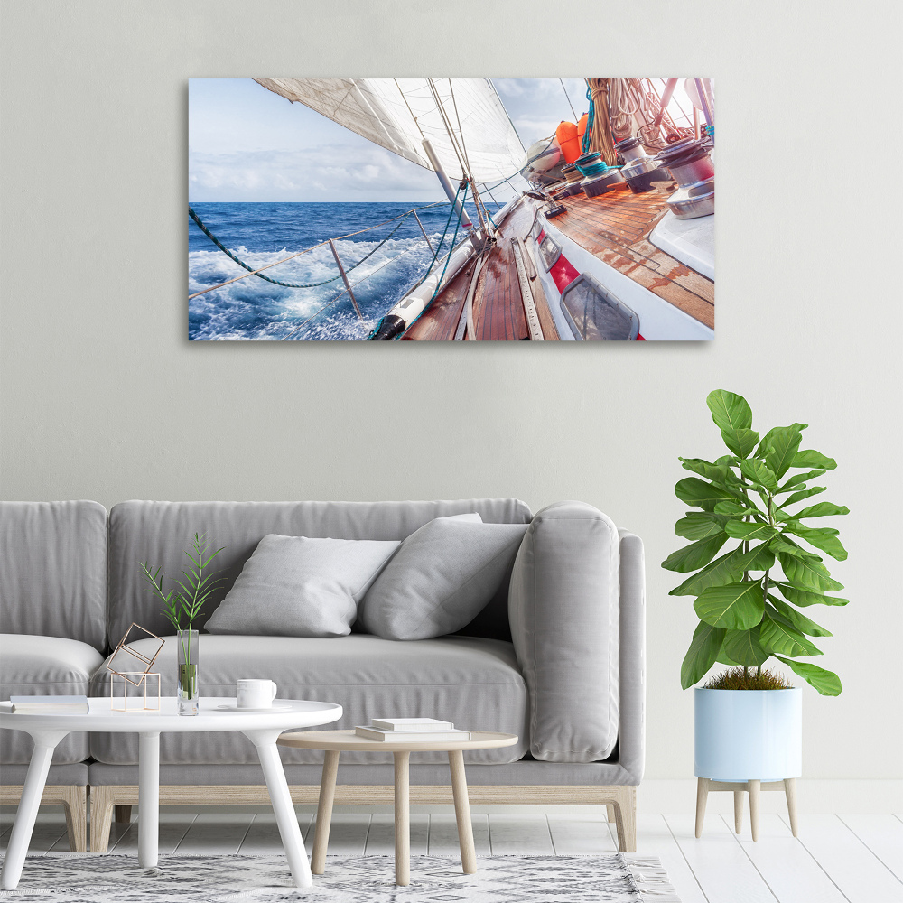 Canvas wall art Sailboat at sea