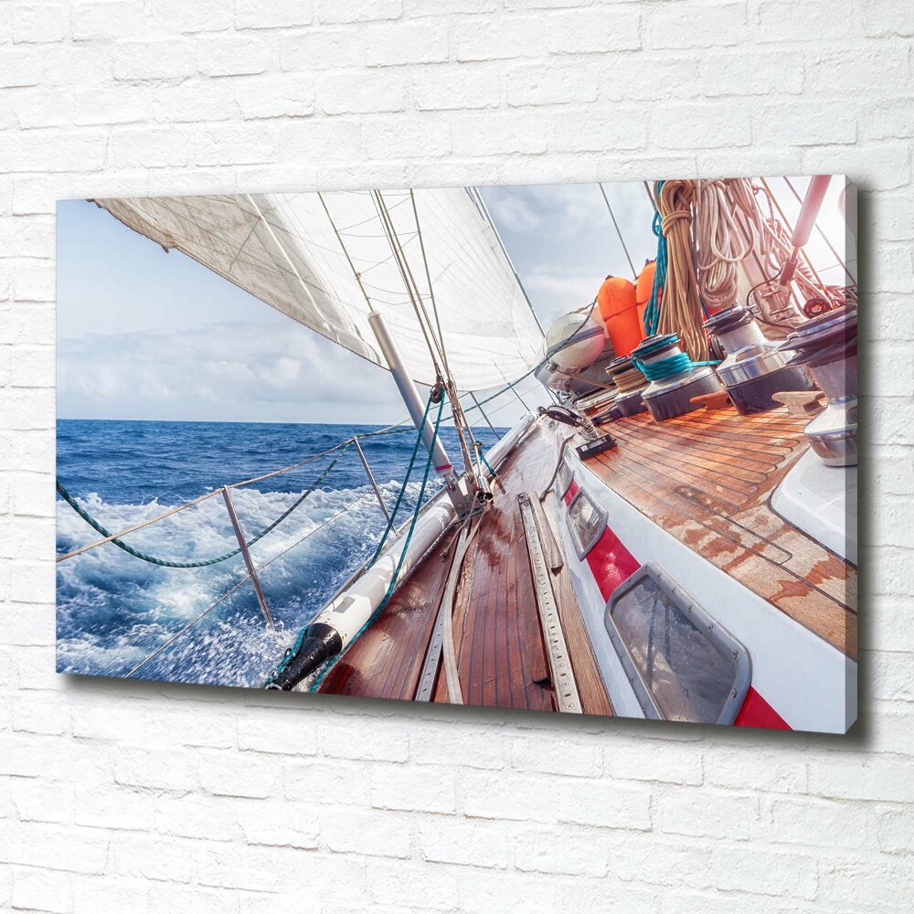 Canvas wall art Sailboat at sea