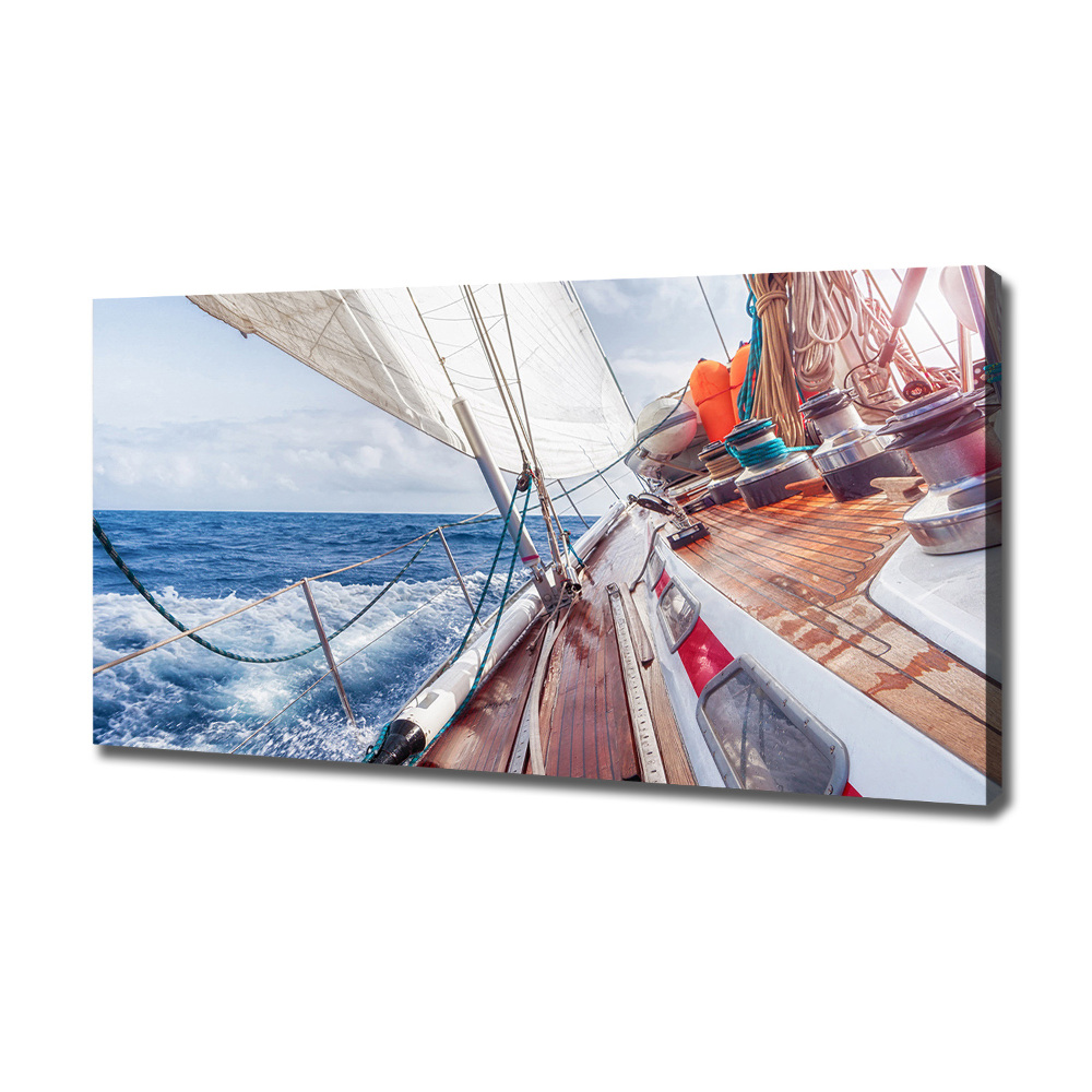 Canvas wall art Sailboat at sea