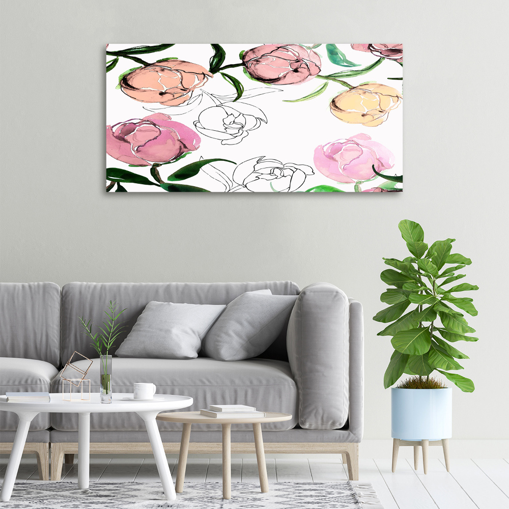 Canvas wall art Peony buds