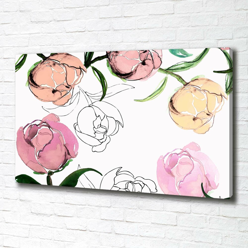 Canvas wall art Peony buds