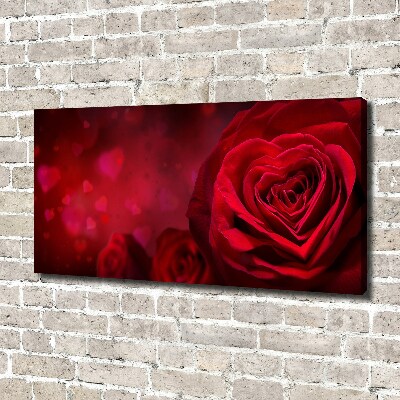 Canvas wall art Red heart rose