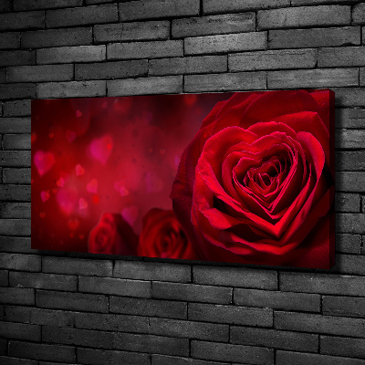 Canvas wall art Red heart rose