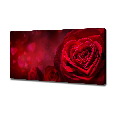 Canvas wall art Red heart rose