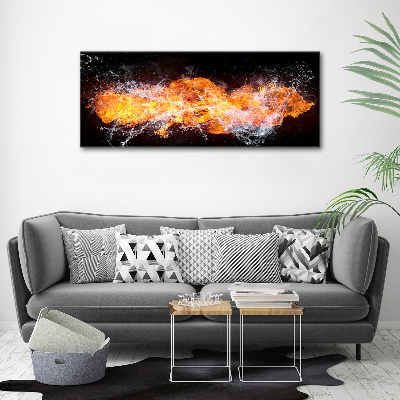 Canvas wall art Fire versus water