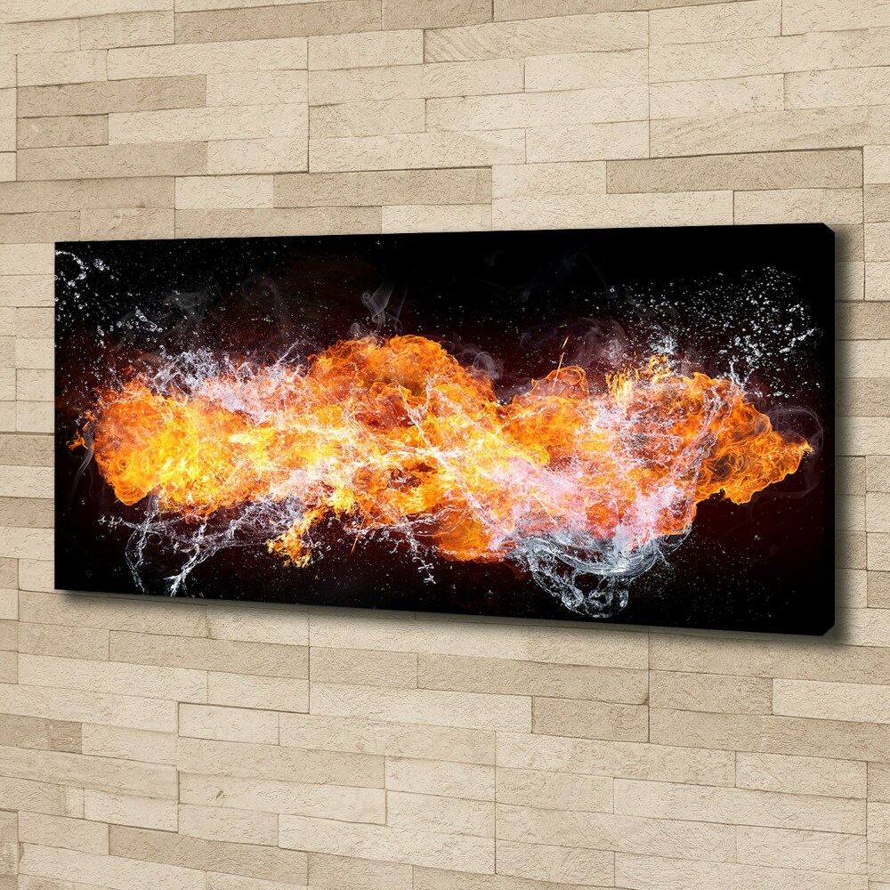 Canvas wall art Fire versus water