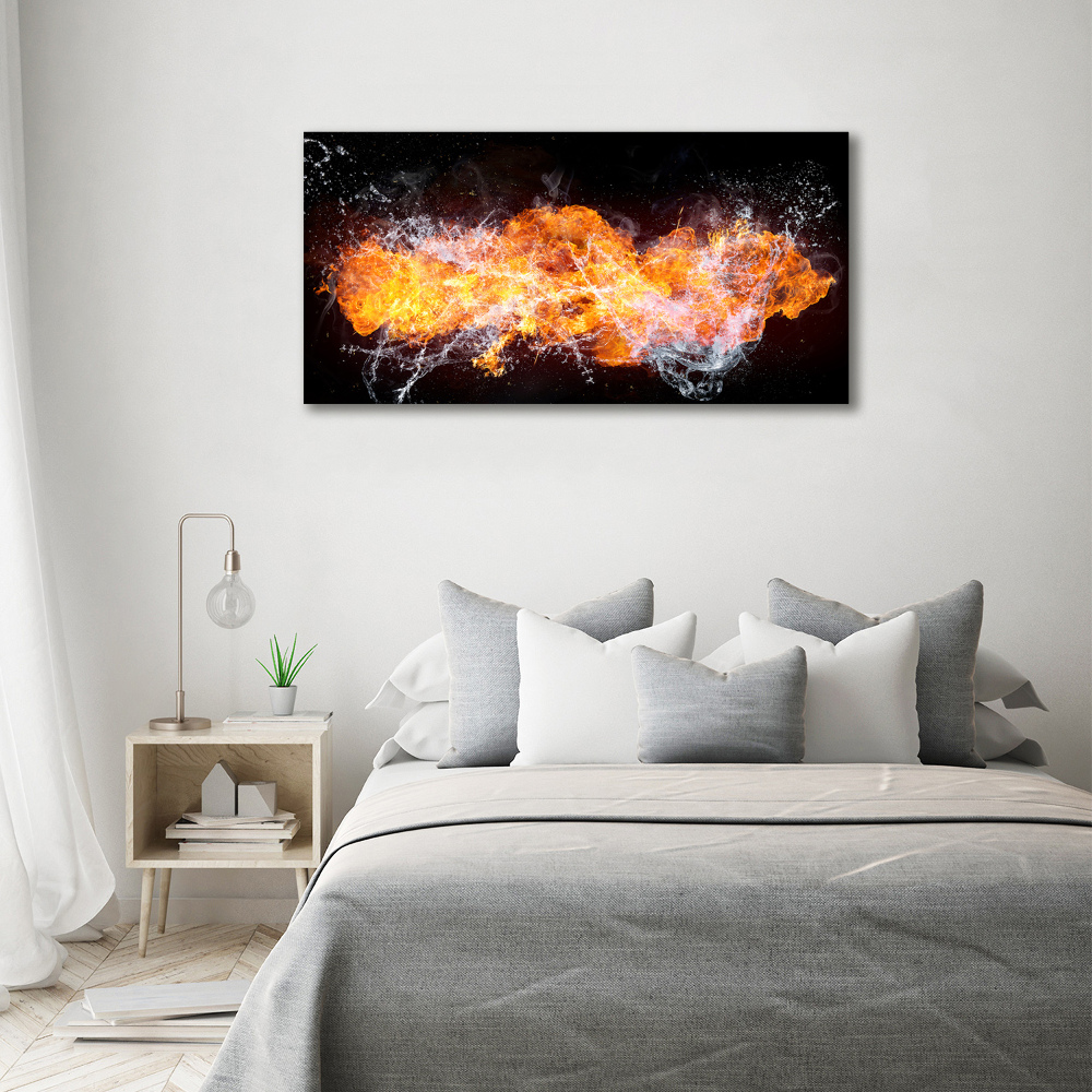 Canvas wall art Fire versus water