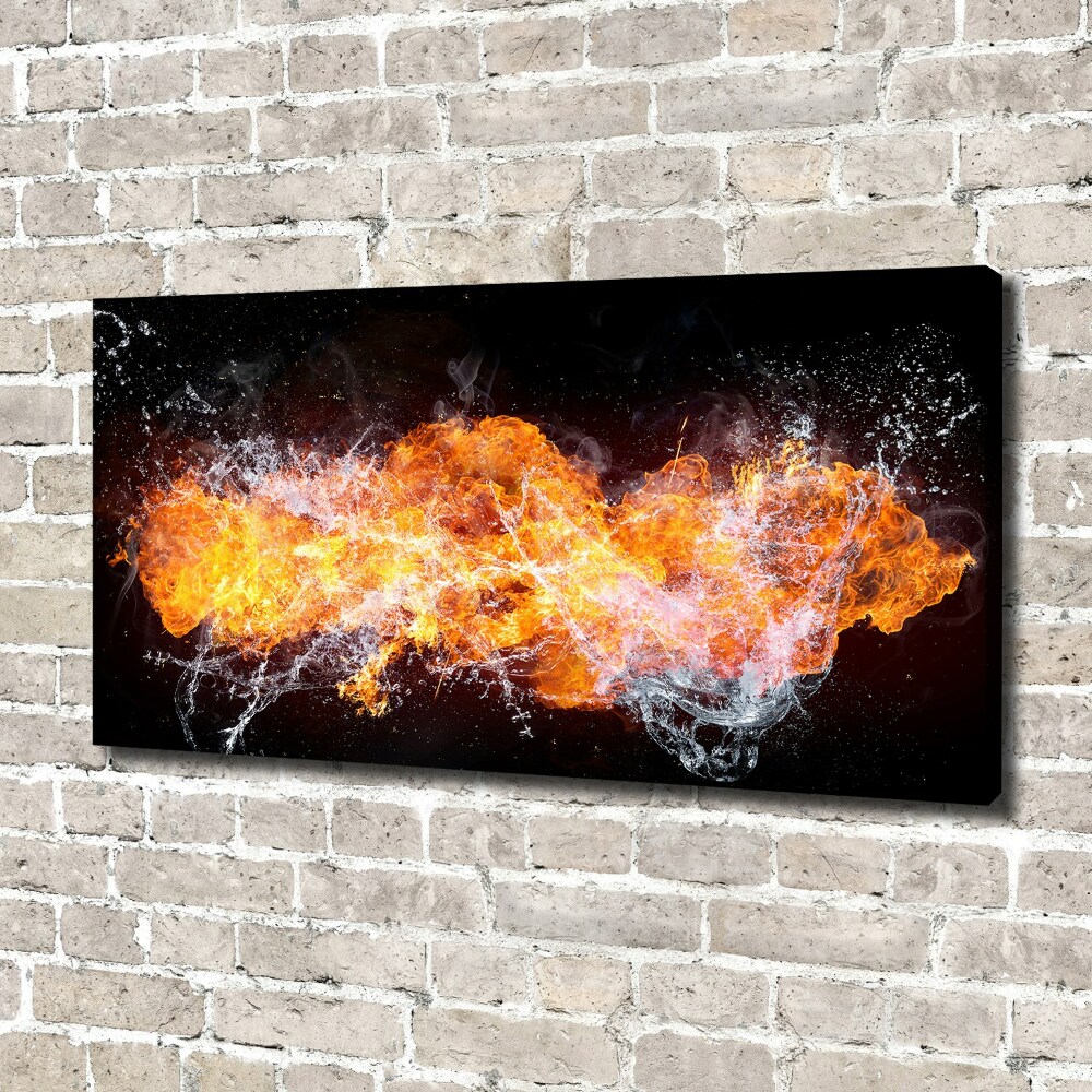 Canvas wall art Fire versus water