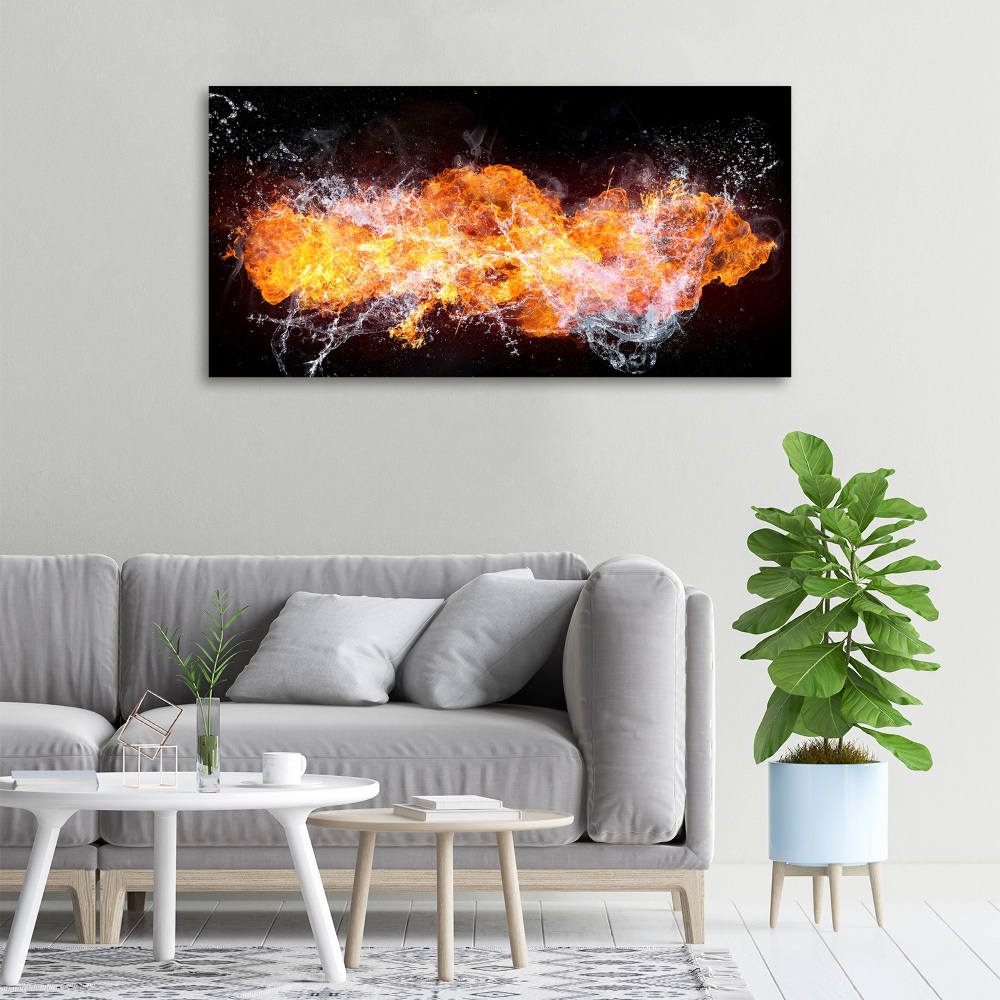 Canvas wall art Fire versus water