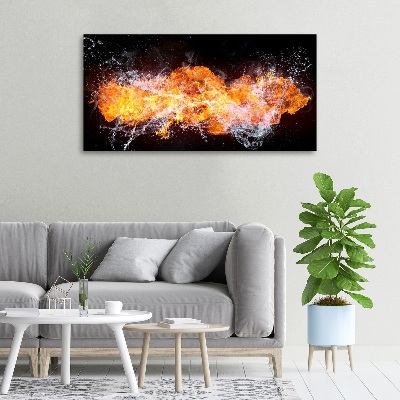 Canvas wall art Fire versus water