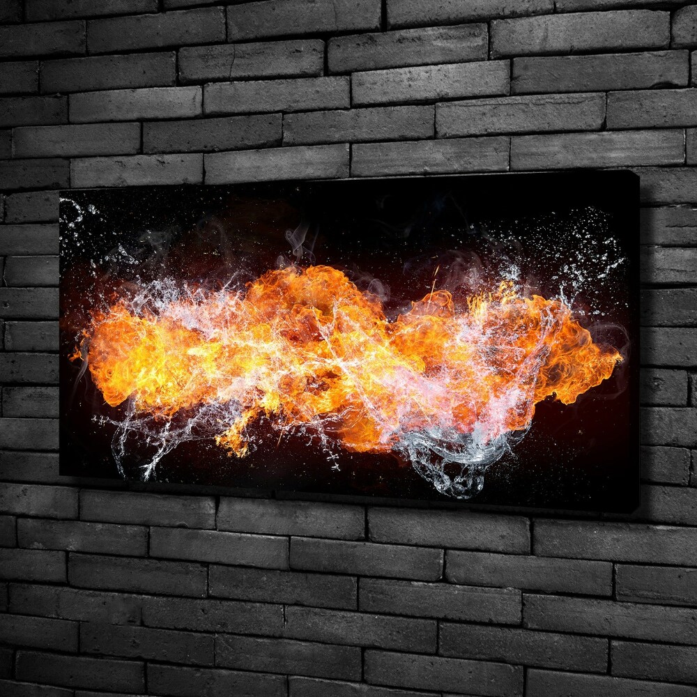 Canvas wall art Fire versus water