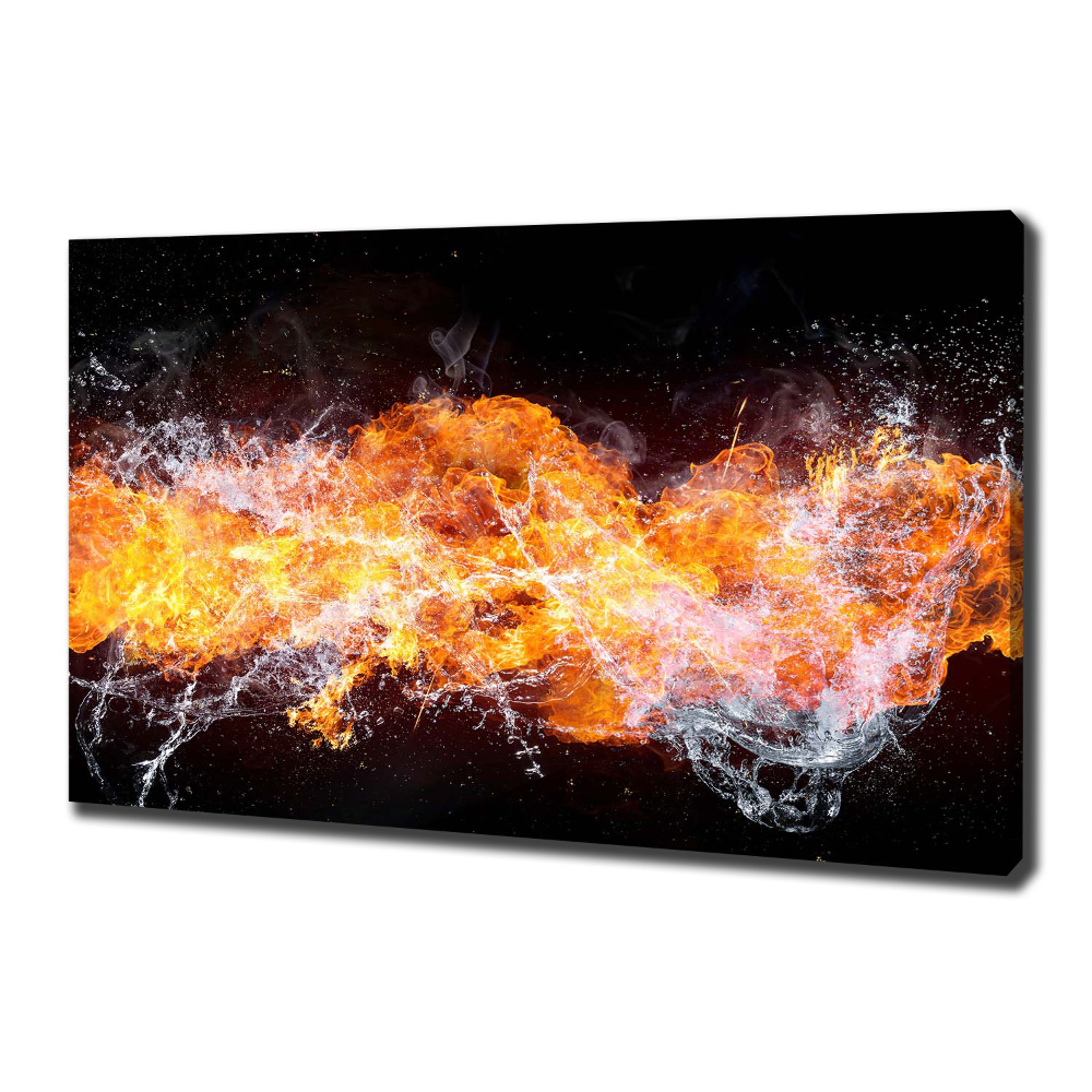 Canvas wall art Fire versus water