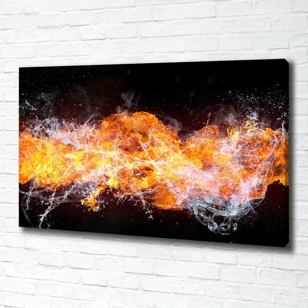 Canvas wall art Fire versus water