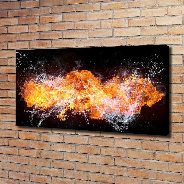 Canvas wall art Fire versus water