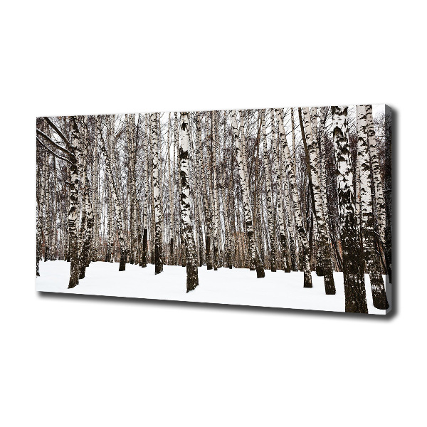 Canvas wall art Birches in winter