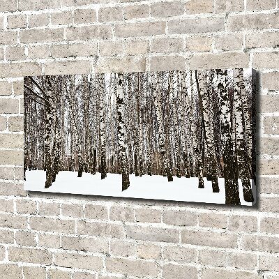 Canvas wall art Birches in winter