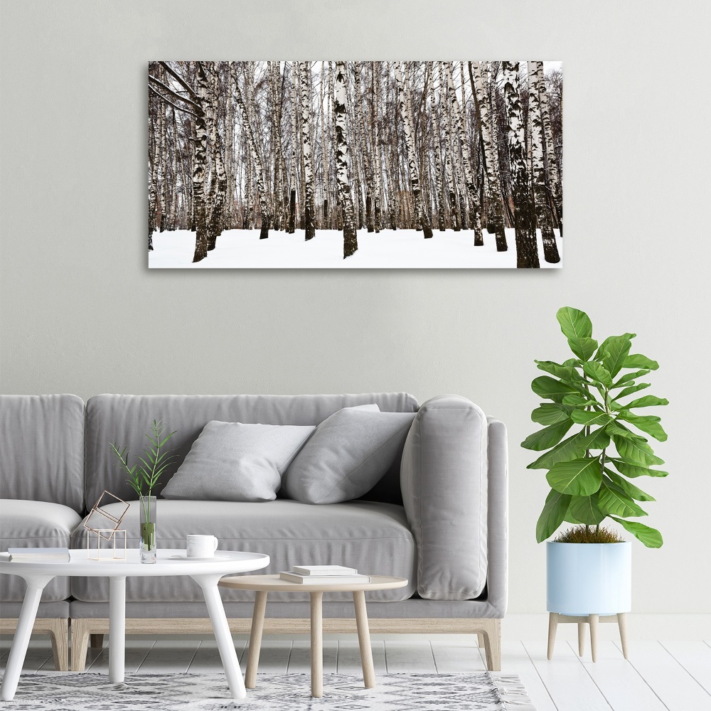 Canvas wall art Birches in winter