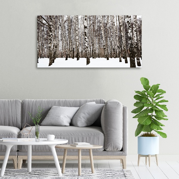 Canvas wall art Birches in winter