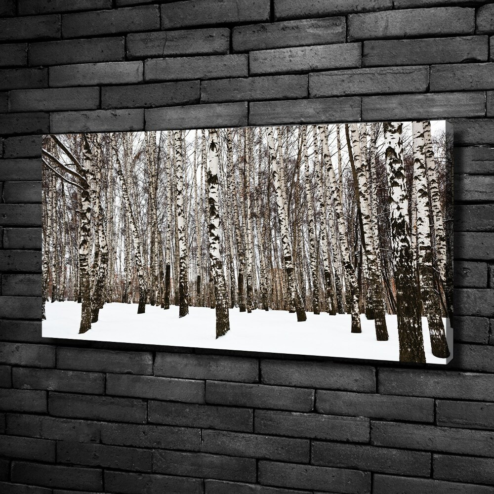 Canvas wall art Birches in winter