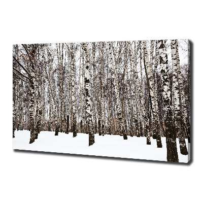 Canvas wall art Birches in winter