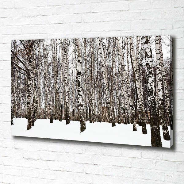 Canvas wall art Birches in winter