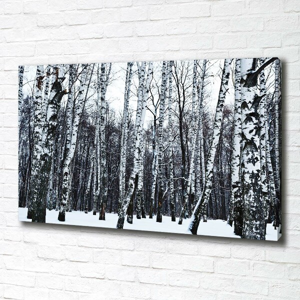 Canvas wall art Birches in winter