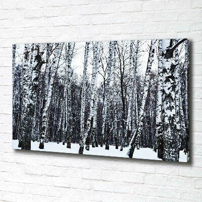 Canvas wall art Birches in winter