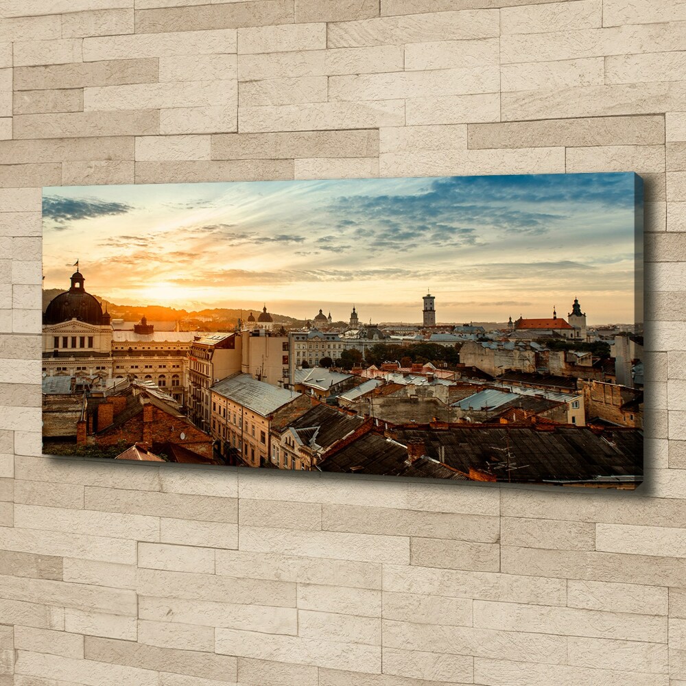 Canvas wall art Sunrise of Lviv