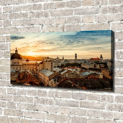 Canvas wall art Sunrise of Lviv