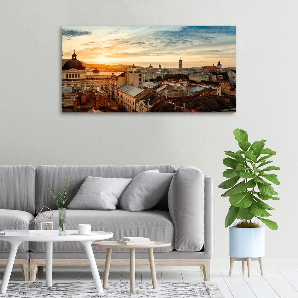 Canvas wall art Sunrise of Lviv