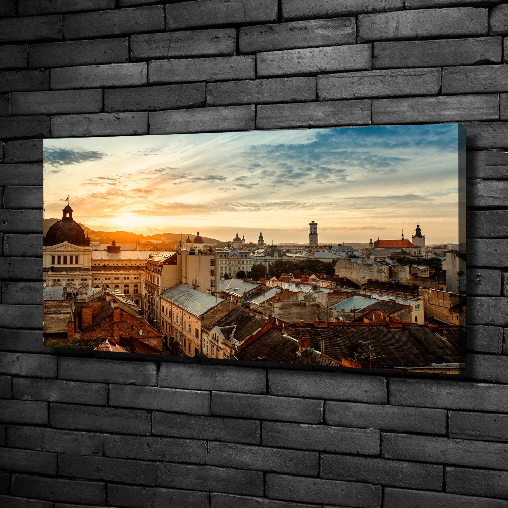 Canvas wall art Sunrise of Lviv