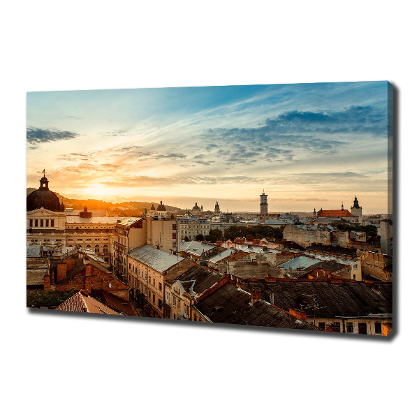 Canvas wall art Sunrise of Lviv