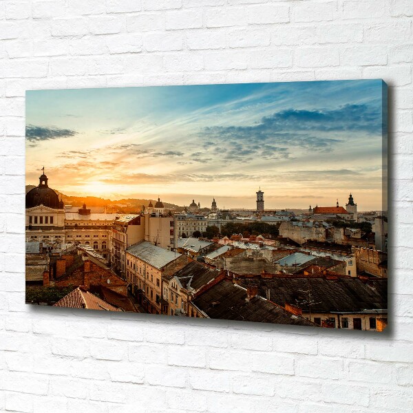 Canvas wall art Sunrise of Lviv