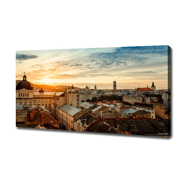 Canvas wall art Sunrise of Lviv