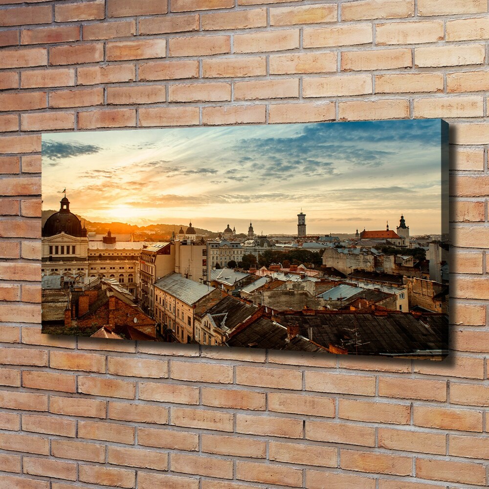 Canvas wall art Sunrise of Lviv