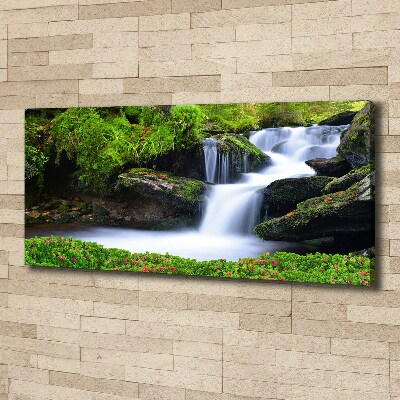 Canvas wall art Waterfall in the forest