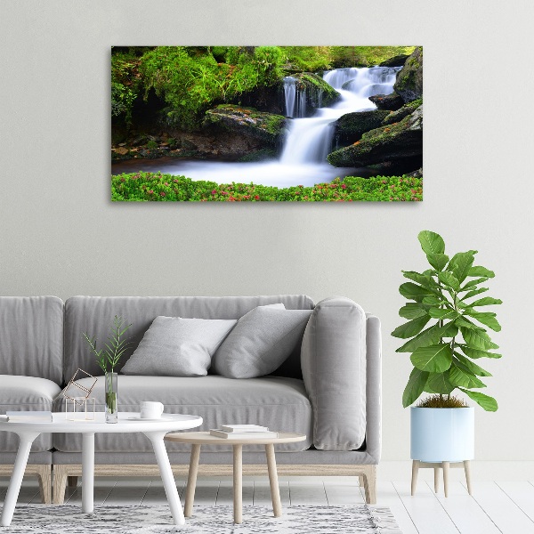 Canvas wall art Waterfall in the forest