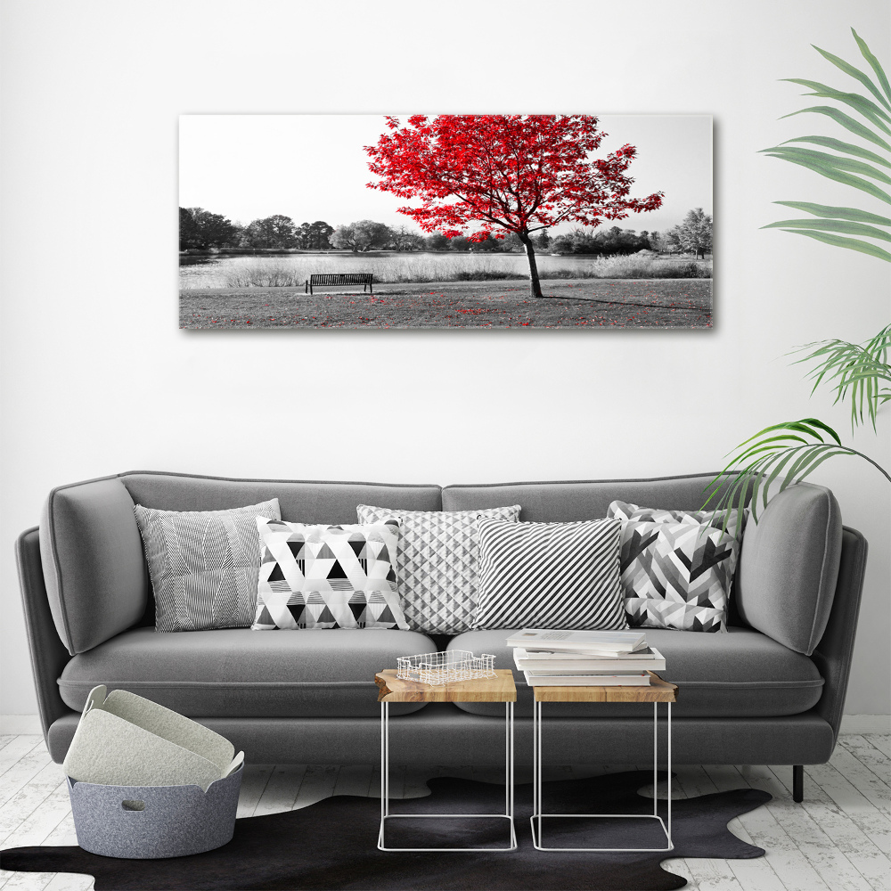 Canvas wall art Red tree