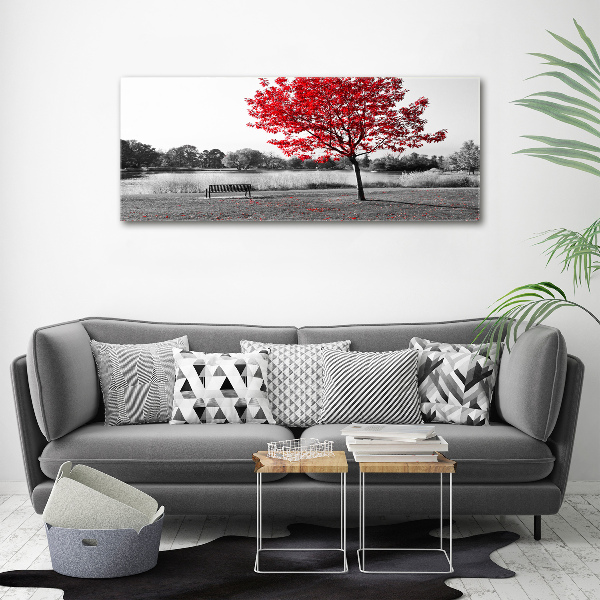 Canvas wall art Red tree