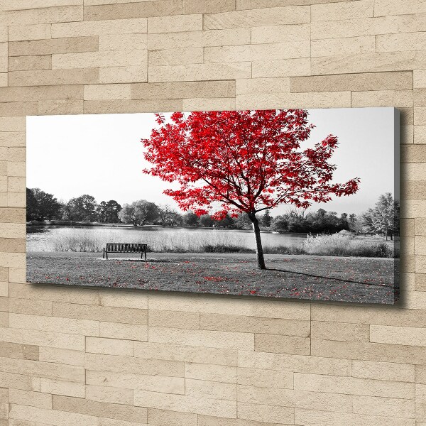 Canvas wall art Red tree