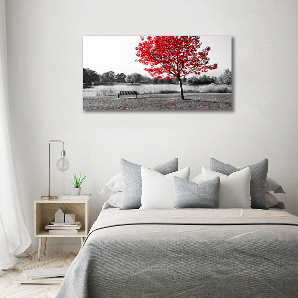 Canvas wall art Red tree