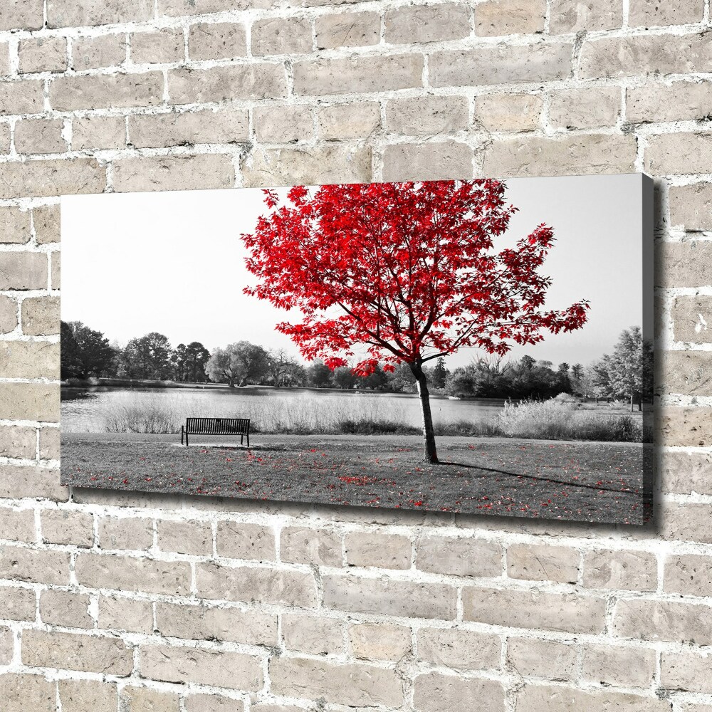 Canvas wall art Red tree