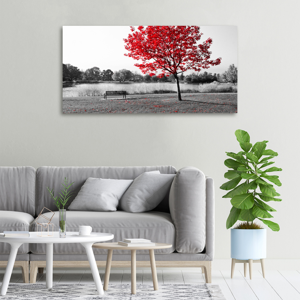 Canvas wall art Red tree